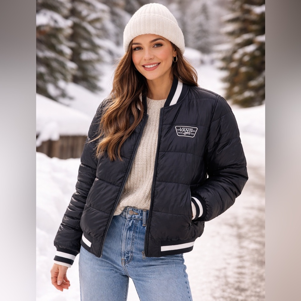 Vans Reversible Varsity Style Bomber / Puffer Jacket